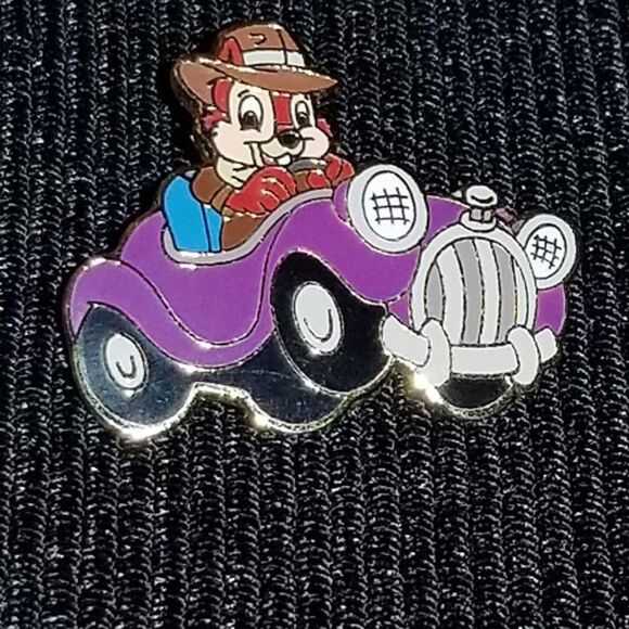 Disney Pin Chip n Dale Rescue Ranger Purple Car Vintage 80's Cartoon VTG - Picture 2 of 10